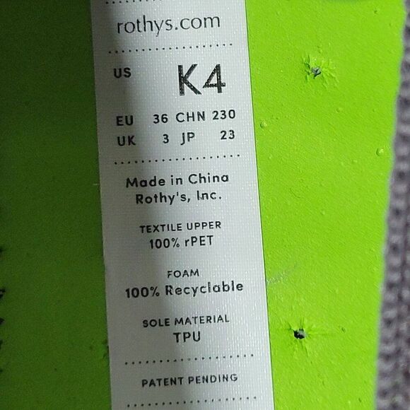 Rothy's Sneakers Youth Kids Size 4 Gray Camo Recycled Slip On Comfort Shoe EUC - Picture 11 of 14